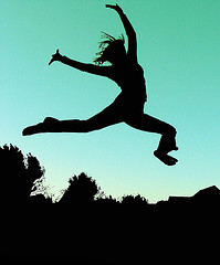 One Lady Leaping - Creative Commons licensed BY Lauren Manning